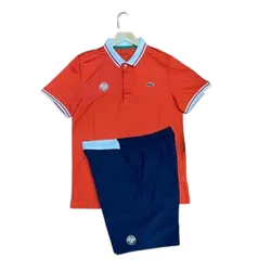 Bộ Thể Thao Hè Polo Lacoste Roland Garros Breathable Piqué Cho Nam Màu Xanh Đỏ Size M