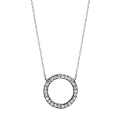 Dây Chuyền Pandora Circle Of Sparkle Necklace 590514cz -45 Màu Bạc