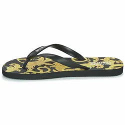 Dép Xỏ Ngón Nam Versace Jeans Couture Elastine Màu Đen Họa Tiết Vàng Size 41
