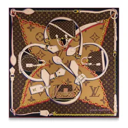 Khăn Nữ Louis Vuitton LV Tribute To Square M76202 Màu Nâu