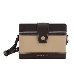 Túi Đeo Chéo Nữ Charles & Keith CNK Bronte Boxy Crossbody Bag Sand 80701182 Màu Đen Be