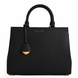 Túi Đeo Chéo Nữ Charles & Keith CNK Large Double Handle Bag – Black 50160095-2 Màu Đen