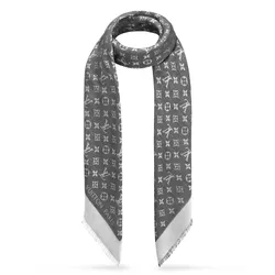 Khăn Louis Vuitton LV Monogram Denim Shawl M71378 Màu Đen