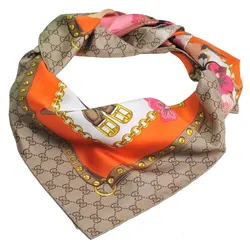 Khăn Quàng Cổ Gucci 508796 3g001 7572 Orange Flower Square Silk Muffler Phối Màu