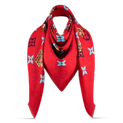 Khăn Nữ  Louis Vuitton LV Precious Tiger Shawl M77365 Màu Đỏ