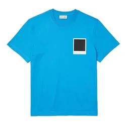 Áo Phông Men’s Lacoste X Polaroid Breathable Thermosensitive Badge T-shirt Màu Xanh Da Trời Size S