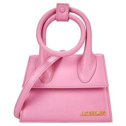 Túi Xách Jacquemus Le Chiquito Noued Pink Leather Top Handle Bag, Size 18, Màu Hồng