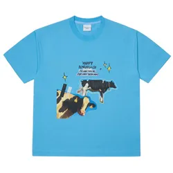Áo Phông Acmé De La Vie ADLV Milk Cow Short Sleeve T-Shirt Skyblue Màu Xanh Blue