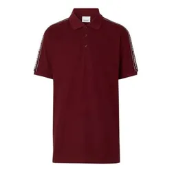 Áo Polo Burberry London England Logo Tape Cotton Pique Polo Shirt Màu Đỏ