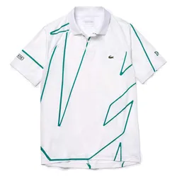 Áo Polo Lacoste Novak Djokovic Ultra Dry Màu Trắng Xanh Size M
