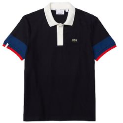 Áo Polo Men's Lacoste Made in France Regular Fit Organic Cotton Shirt PH1885-8BV Màu Xanh Trắng Size M