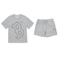 Bộ Quần Áo Cộc Tay MLB Megalogo T-shirt Set New York Yankees 7AS100123-43MGD Màu Xám Size 165
