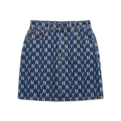 Chân Váy Nữ Denim Chữ A MLB Classic Monogram 3FDSM0123-50BLS Màu Xanh Đậm Size XS