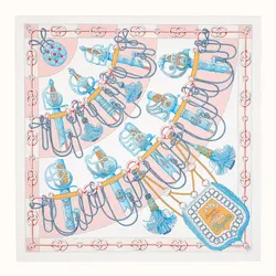 Khăn Nữ Hermès Cliquetis Scarf 90 Màu Trắng Hồng