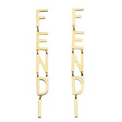 Khuyên Tai Fendi Signature Earrings Gold-coloured Earrings Vàng Gold