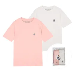 Set 2 Áo Phông WHOAU Steve WHRAB2101U Tshirt  Màu Trắng - Hồng Size S