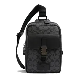 Túi Đeo Chéo Nam Coach Original Coach Track Pack In Colorblock Signature Canvas Men's Leather Crossbody Bag Màu Đen