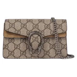 Túi Đeo Chéo Gucci Dionysus GG Supreme Mini Beige Leather Màu Be