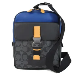 Túi Đeo Vai Nam Coach C6646 Track Pack In Colorblock Signature In Charcoal Sport Multi Màu Xanh Đen