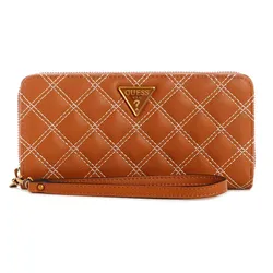 Ví Cầm Tay Guess Cessily Quilted Large Zip-Around Wallet Màu Vàng Nâu