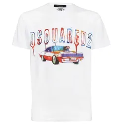 Áo Phông Nam Dsquared2 Fast Car Cool T-shirt S74GD0993 S23009 Màu Trắng Size S