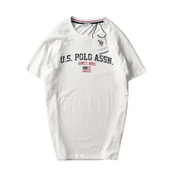 Áo Phông U.S. Polo Assn. In Hình Độc Đáo Màu Trắng Size M