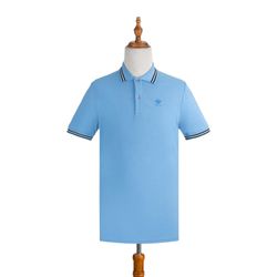 Áo Polo Bally Logo Thêu Viền Cổ Đen 603843-50 Màu Xanh Blue