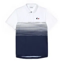 Áo Polo Laocoste Men’s Lacoste SPORT French Sporting Spirit Edition Zippered Polo Shirt  DH7656 522 Màu Trắng/ Xanh Navy Size S