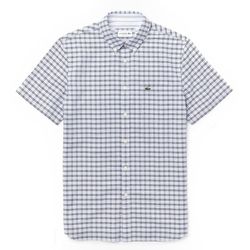 Áo Sơ Mi Lacoste Regular Fit Oxford Check Shirt CH6945L X1J Màu Xanh Nhạt