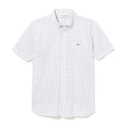 Áo Sơ Mi Lacoste Window Pen Biz PH763EL F9F Màu Trắng Kẻ