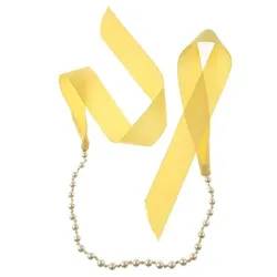 Dây Chuyền Moschino Pearl Bow Closure Ngọc Trai Thắt Nơ Màu Vàng