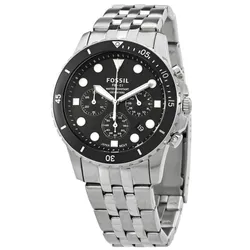 Đồng Hồ Nam Fossil FB-01 Chronograph Quartz Black Dial Men's Watch FS5837 Màu Đen Bạc