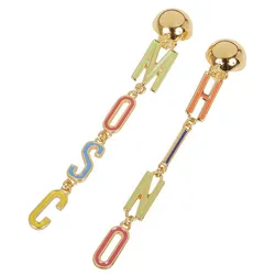 Khuyên Tai Moschino Lettering Logo Drop Earrings Phối Màu
