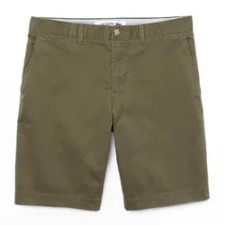Quần Shorts Lacoste Men's Bermudas Slim FH9542 Fit From Elastic Gabardines Màu Xanh Kaki