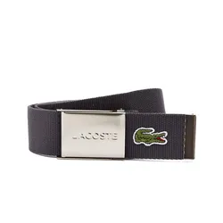 Thắt Lưng Nam Lacoste Men's Made in France Engraved Buckle Woven Fabric Belt RC2012 Màu Xám