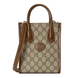 Túi Xách Gucci Interlocking G Mini Tote Bag Màu Nâu