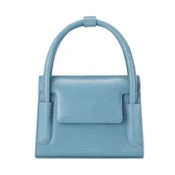 Túi Xách Tay Find Kapoor Marty 18 Lizard Brown Sky Blue