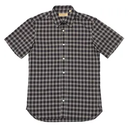 Áo Sơ Mi Nam Burberry Cộc Tay Màu Navy Kẻ Nhỏ  Size XS