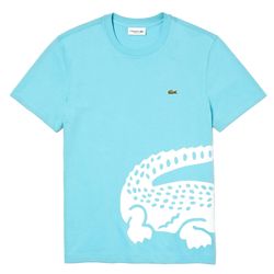 Áo Phông Lacoste Men's Oversized Crocodile Print Crew Neck T-Shirt Màu Xanh Blue Size XS