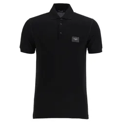 Áo Polo Nam Dolce & Gabbana D&G Logo Plaque G8KK1T FU7EN N0000 Màu Đen Size 42