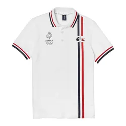 Áo Polo Lacoste Men's France Olympic Edition White Cotton Shirt Màu Trắng Size M