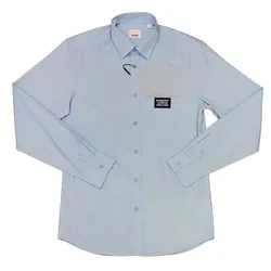 Áo Sơ Mi Burberry Pale Tag Vuông Chữ SP016343 Màu Xanh Blue