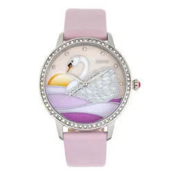 Đồng Hồ Nữ Bertha Grace Quartz Crystal Ladies Watch BR9002 Màu Hồng Tím