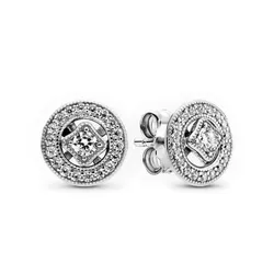 Khuyên Tai Pandora Vintage Circle Stud Earrings 290721CZ Màu Bạc