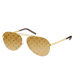 Louis Vuitton Z1108E Clockwise Canvas Sunglasses, Gold, W