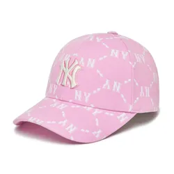 Mũ MLB Monogram Diamond Structure Ball Cap New York Yankees 3ACPM032N-50PKS Màu Hồng