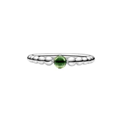 Nhẫn Pandora August Spring Green Beaded Ring Màu Bạc Đính Pha Lê Xanh Lá