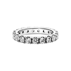 Nhẫn Pandora Sparkling Row Eternity Ring Đính Đá 190050C01 Màu Bạc Size 56