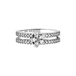 Nhẫn Pandora Sparkling Snowflake Double Ring Màu Bạc