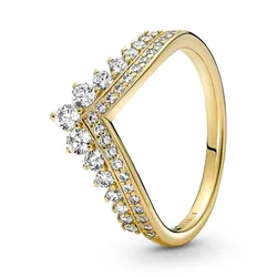 Nhẫn Pandora Timeless Wish Tiara Ring Màu Vàng Size 44